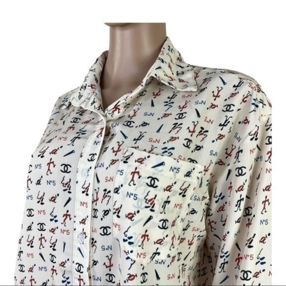 Women Top Blouse Buttons Down Later C Sz Small - Picture 7 of 12